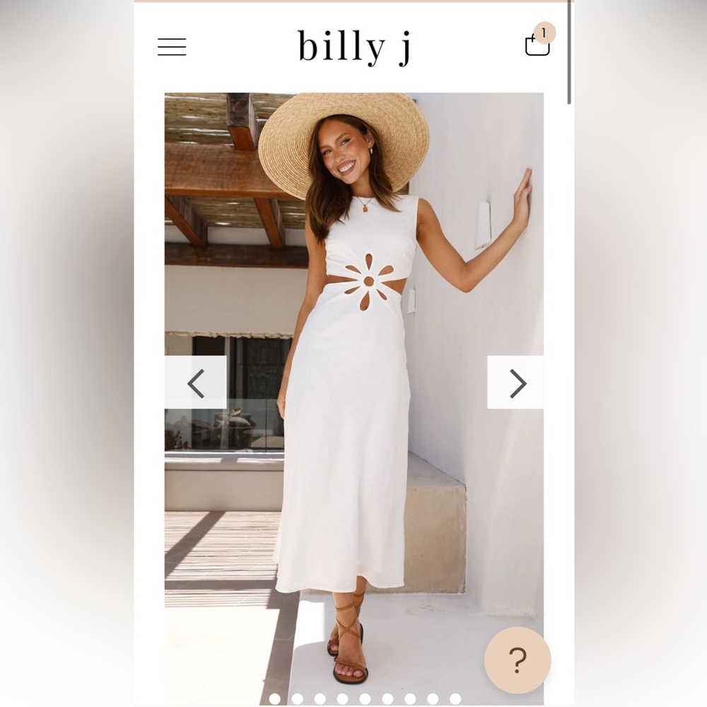 Billy J - Morgan Midi Dress in white NWT